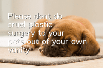 Please don’t do cruel “plastic surgery” to your pets out of your own vanity!