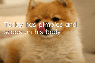 Teddy has pimples and scabs on his body