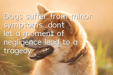 Dogs suffer from minor symptoms...don't let a moment of negligence lead to a tragedy!