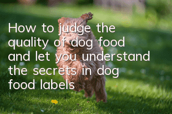 How to judge the quality of dog food and let you understand the secrets in dog food labels