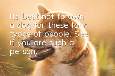 It’s best not to own a dog for these four types of people. See if you are such a person.