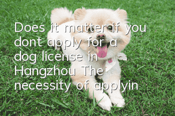 Does it matter if you don’t apply for a dog license in Hangzhou? The necessity of applying for a dog license in Hangzhou