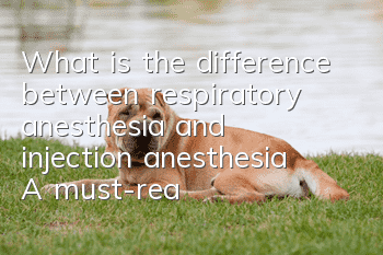 What is the difference between respiratory anesthesia and injection anesthesia? A must-read for the safety of furry children