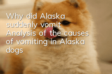 Why did Alaska suddenly vomit? Analysis of the causes of vomiting in Alaska dogs!