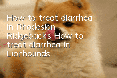 How to treat diarrhea in Rhodesian Ridgebacks How to treat diarrhea in Lionhounds